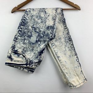 Free Culture Acid Washed Distressed Skinny Jeans